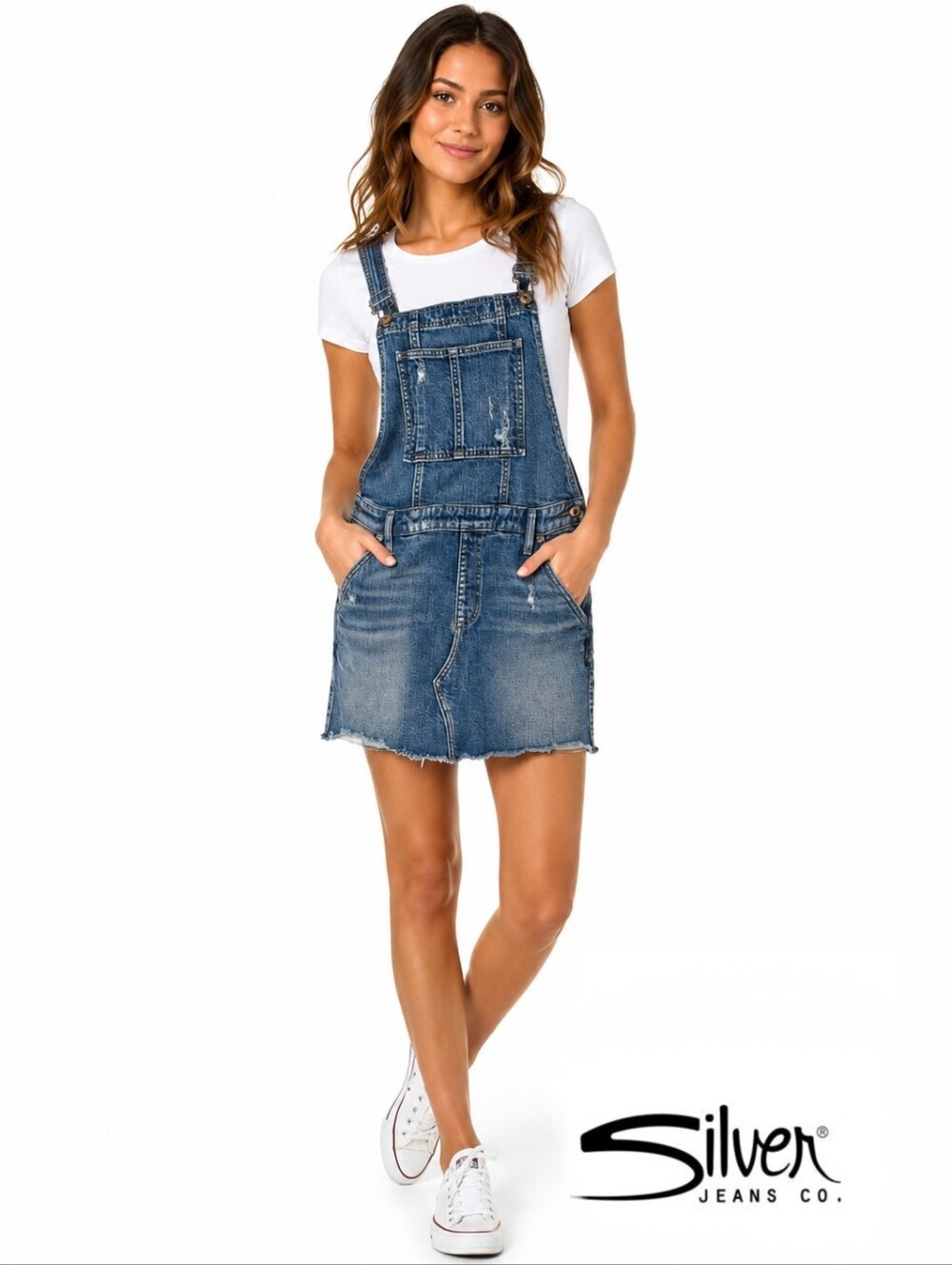 Silver Jeans Blue Denim Overall Dress